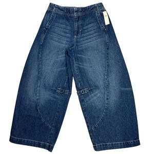 Anthropologie Pilcro Barrel Leg Cinch Waist Jeans 26" Medium/Dark Faded Wash